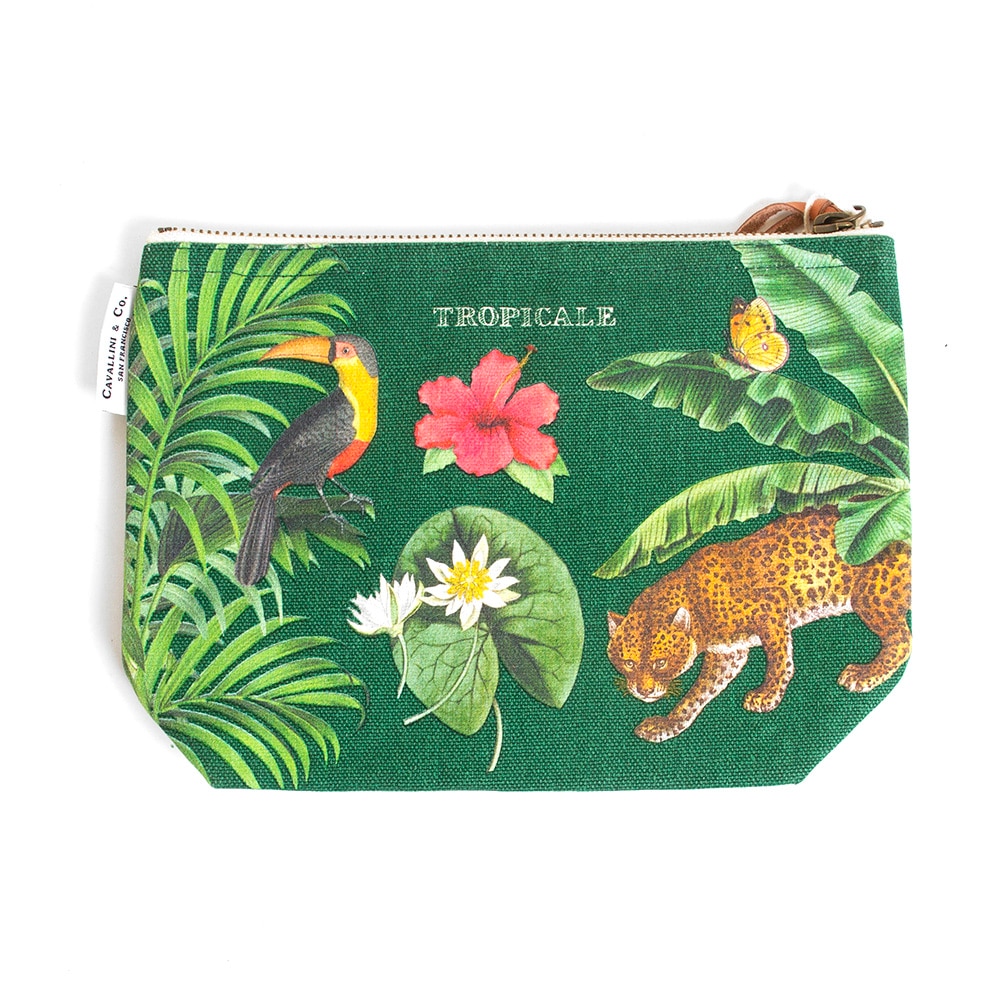 Cavallini, Vintage, Cotton, Zipper pouch, Tropicale